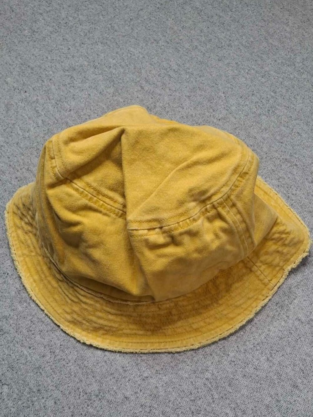 Mustard Yellow Gold Denim Bucket Hat One Size Vintage Style Casual Summer